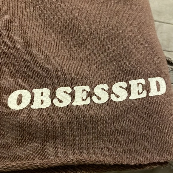 H&M, large fit medium too, brown with white print - Picture 2 of 3